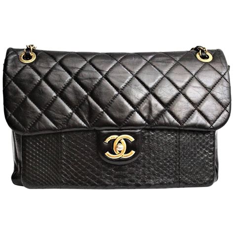 Chanel Limited Edition Iridescent Blue Quilted Python 2.55 